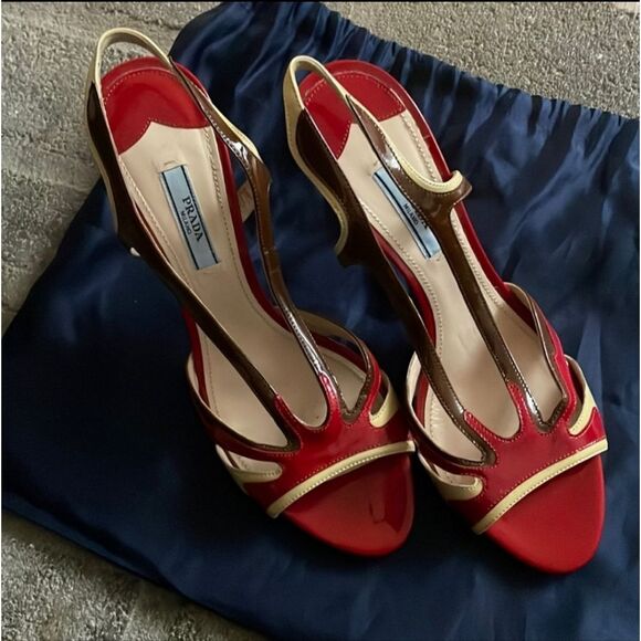 Prada patent leather colorblock slingback - Picture 4 of 6